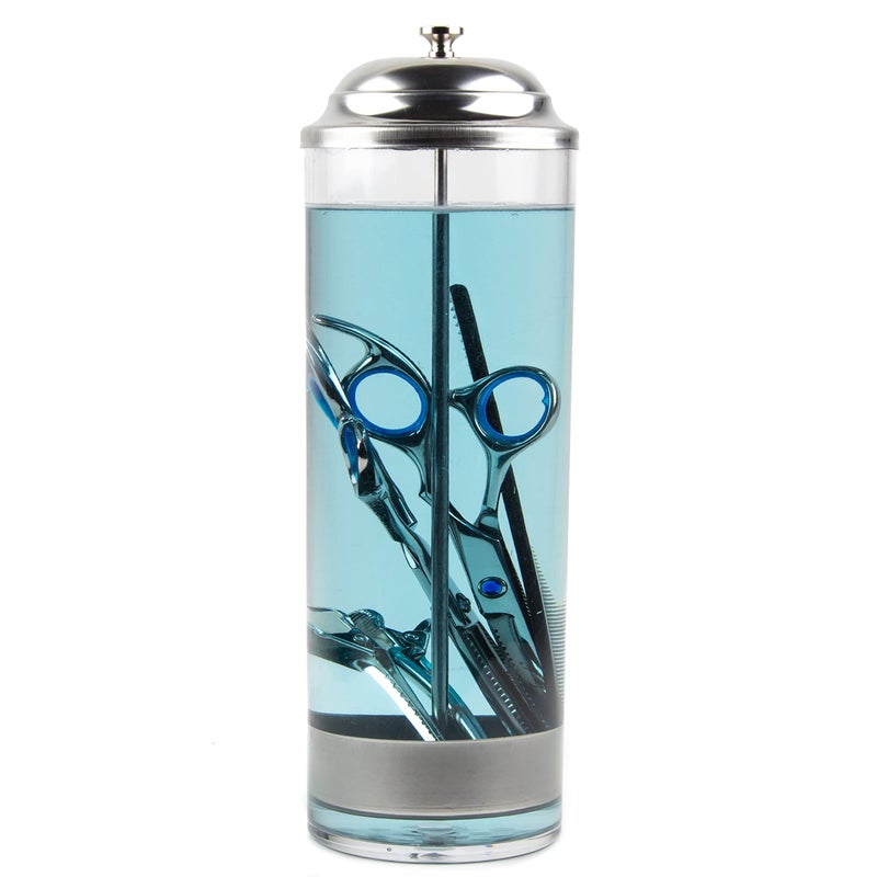 Salon Supply Co Salon Disinfectant Jar - Shatterproof Acrylic - Barber Alcohol Jar - Salon Sterilizer Jar - Barber Comb Cleaner - Barber Cleaning Supplies - Salon Barber Tools - Image 1
