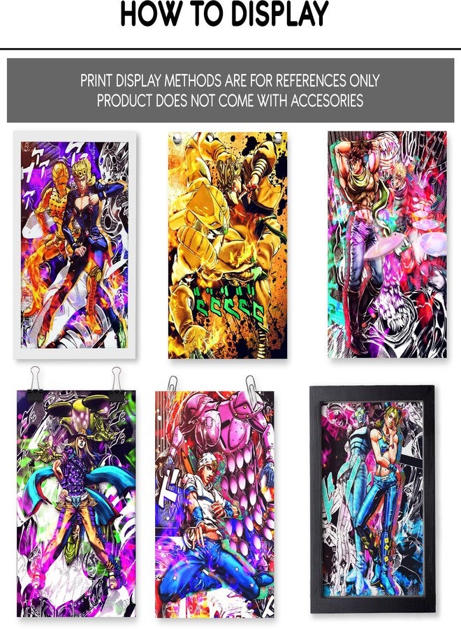 Thepaper9store Paper9store Pack of 9 - Anime Posters self-Adhesive Anime Wall Poster for Room, Size A4 Self-Adhesive 300 GSM Thick matt Poster (JoJo Bizarre Adventure) - Image 3