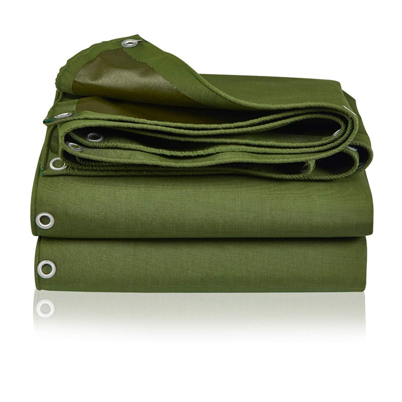 Rocutus Tarp Canvas,Heavy Duty Waterproof for Outdoors, Truck, Water Resistant, UV Resistant Tarpaulin Cover for Car Boat Camping Firewood Woodpile(6.6 x 4.9 Feet) - Image 1