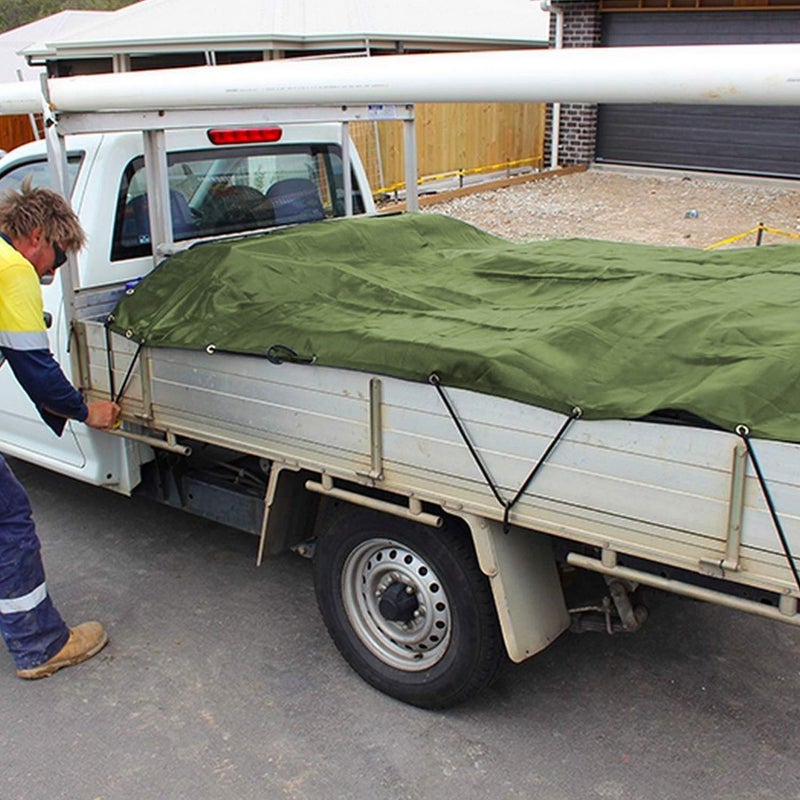 Rocutus Tarp Canvas,Heavy Duty Waterproof for Outdoors, Truck, Water Resistant, UV Resistant Tarpaulin Cover for Car Boat Camping Firewood Woodpile(6.6 x 4.9 Feet) - Image 3