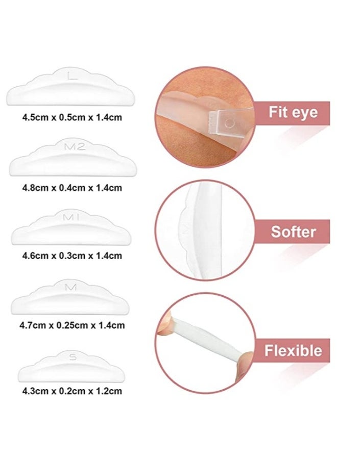 Generic Silicone Eyelash Perming Curler, 10Pcs Lash Lift Rods with Y Shape Eyelash Brush, White Reusable Eyelash Perming Curler Shield Pads, Silicone Eyelash Perming Curler Makeup Tools, Perfect Lash Lifting  - Image 4