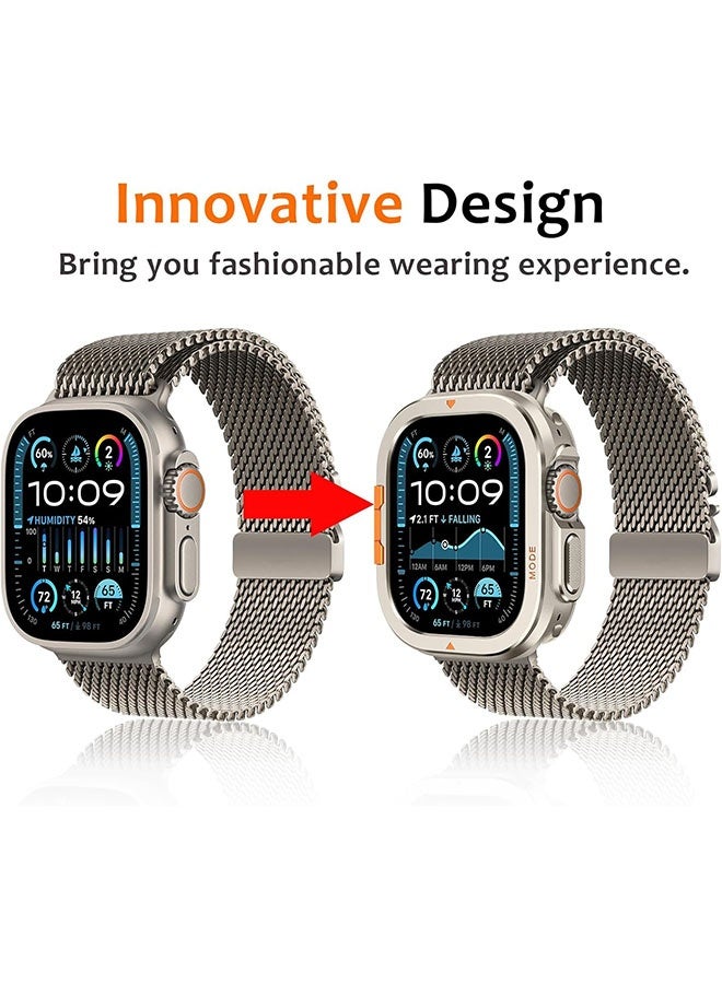 جراب معدني 2 في 1 لساعة Apple Watch Ultra 3/2/1 مقاس 49 مم، مصد معدني متين مع غطاء خلفي كامل - جراب واقٍ مقاوم للصدمات لساعة iWatch Ultra مقاس 49 مم، لون التيتانيوم - Image 2