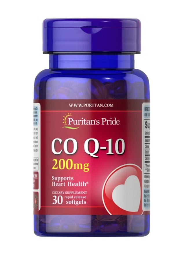 Puritan's Pride Co Q10 200mg Supports Heart Health 30 softgel