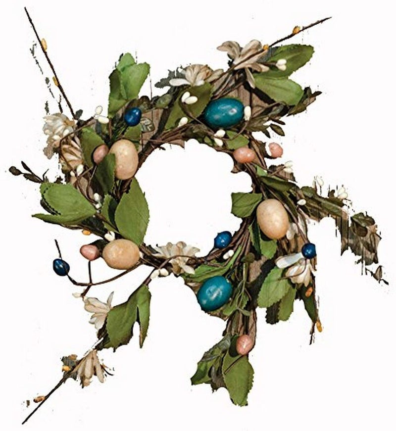 CWI Gifts CWI Gifts Leaves Twig Wreath Rings  10 inch  Wreath Decor for Front Door and Candle Decorating  Country Easter 
