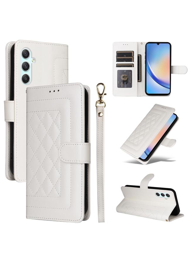 S-TOP Case For Samsung Galaxy A34 5G Diamond Lattice Leather Flip Phone Case - Image 1