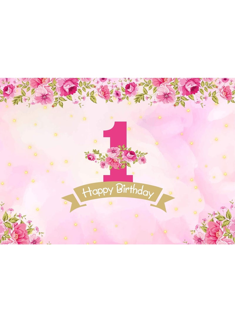 Theme My Party Theme My Party 1st Birthday Decoration for Girls Backdrop for Cake Area Photo Booth Area  - Image 2