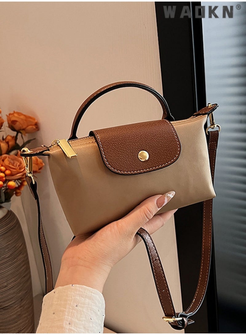WAOKN Women's Shoulder Bag Crossbody Purse Messenger Bag Vegan Leather Ladies Clutch with Adjustable Strap Genuine Top Handle Handbags, Adjustable Strap for Shoulder Bag, Top Handle Mini Bag for Party  - Image 1
