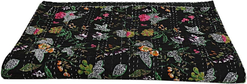 BOHEKANT Handicraft Cotton Handmade Kantha Kantha Quilt Kantha Bed Cover Bedspread Kantha Blanket Throw04 Twin 60x90 Inches Single Bed - Image 2