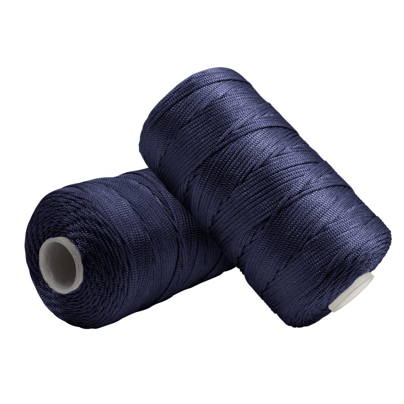 Uiopa Macrame Cord 15mm x 400m Nylon Macrame Yarn for Crochet and Knitting Dark Blue Crochet Yarn for Wall Hangings Dream Catchers Jewelry Making DIY Craft Project