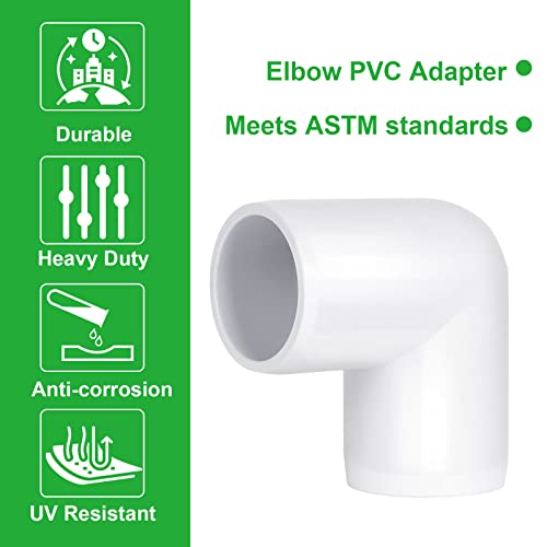 ZOFORTY 30Pcs 1/2-Inch 2 Way PVC Pipe Fittings 90 Degree 1/2”PVC Elbow Furniture Build Grade SCH40 (Socket x Socket) 1/2”PVC Fitting Connectors for DIY PVC Shelf Greenhouse Garden Support Structure - Image 5