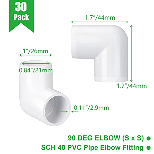 ZOFORTY 30Pcs 1/2-Inch 2 Way PVC Pipe Fittings 90 Degree 1/2”PVC Elbow Furniture Build Grade SCH40 (Socket x Socket) 1/2”PVC Fitting Connectors for DIY PVC Shelf Greenhouse Garden Support Structure - Image 2