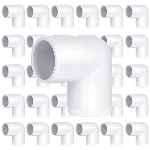 ZOFORTY 30Pcs 1/2-Inch 2 Way PVC Pipe Fittings 90 Degree 1/2”PVC Elbow Furniture Build Grade SCH40 (Socket x Socket) 1/2”PVC Fitting Connectors for DIY PVC Shelf Greenhouse Garden Support Structure - Image 1