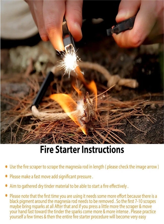 5 in 1 Survival Paracord Bracelet Adjustable Gear Kit with Fire Starter, Bigger Compass, Survival Whistle, Perfect for Camping, Hiking, Fishing  - Image 4