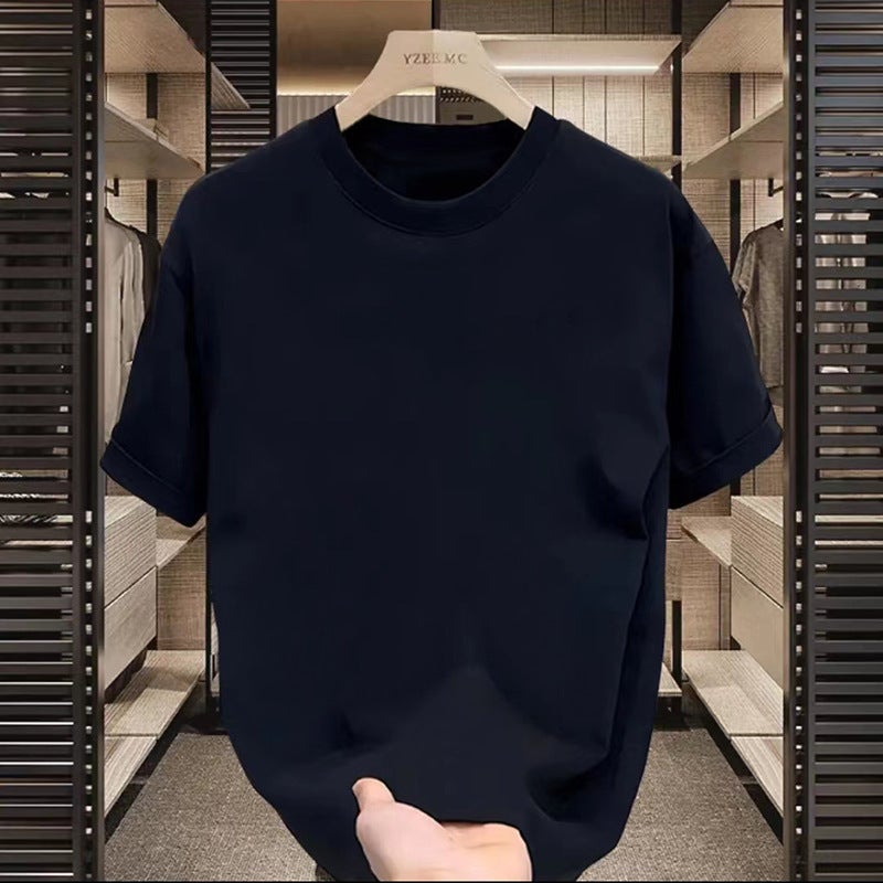 تي شيرت رجالي أسود بطبعة بطة صيفية بتصميم فضفاض وياقة دائرية - Image 1