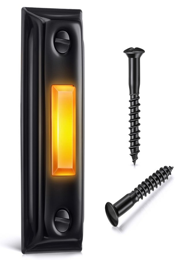 Dreyoo Metal Doorbell Push Button, Heavy Duty Metal Door Bell Wired Button LED Lighted Wall Mounted Doorbell Push Buttons for Home, Universal Garage Door Opener Switch Property in Copyright(Black) - Image 1