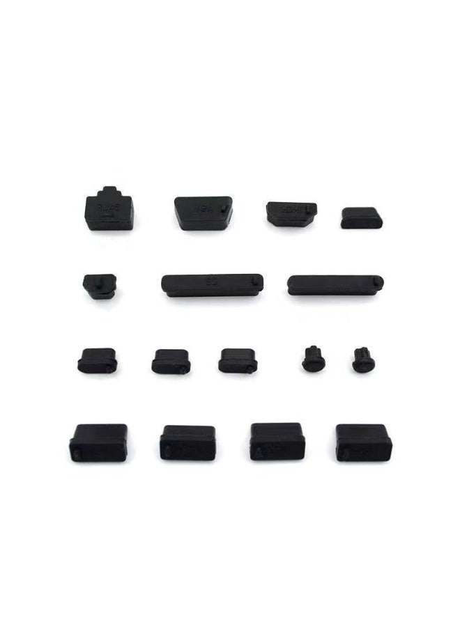 16 Pcs USB Port Cover, 10 Types Silicone Laptop Ports Cover Dust Plugs Caps for Type C/USB C, USB Female Plug, HDMI, RJ45, SD Card, Headphone Ports, USB Type-C Dust Stopper - Image 3