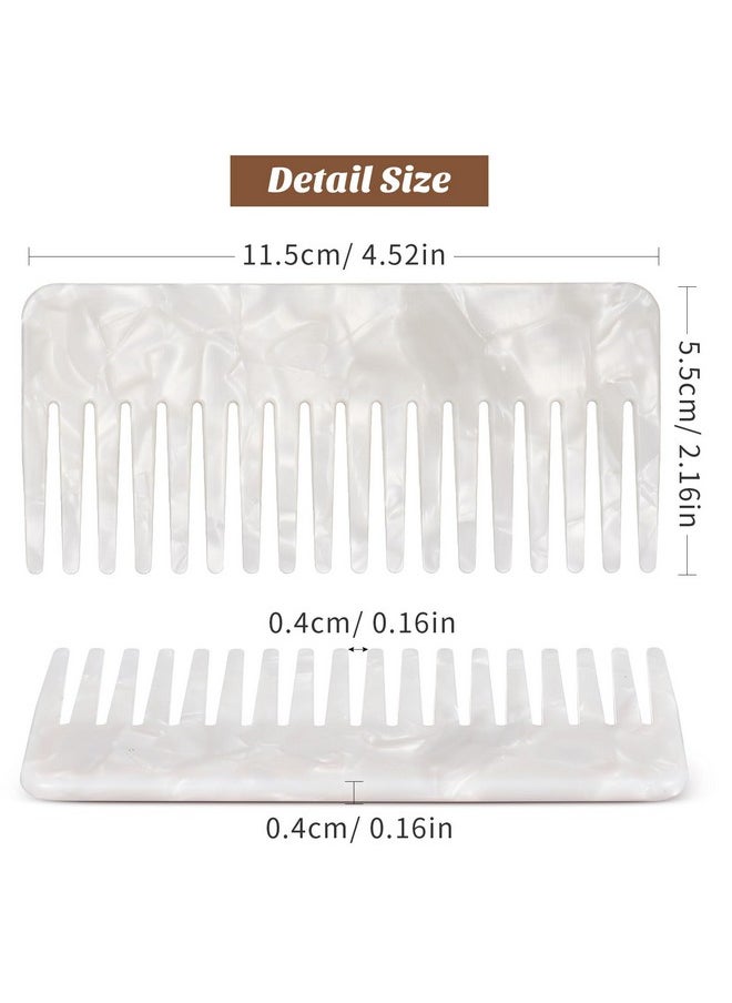 Beaupretty Beaupretty Wide Tooth Comb, Tortoiseshell Hair Comb Simple Vintage Barber Shop Combs Anti Static Comb Plastic Large Comb Hairdressing Tools For Salon Styling Home, White  - Image 2