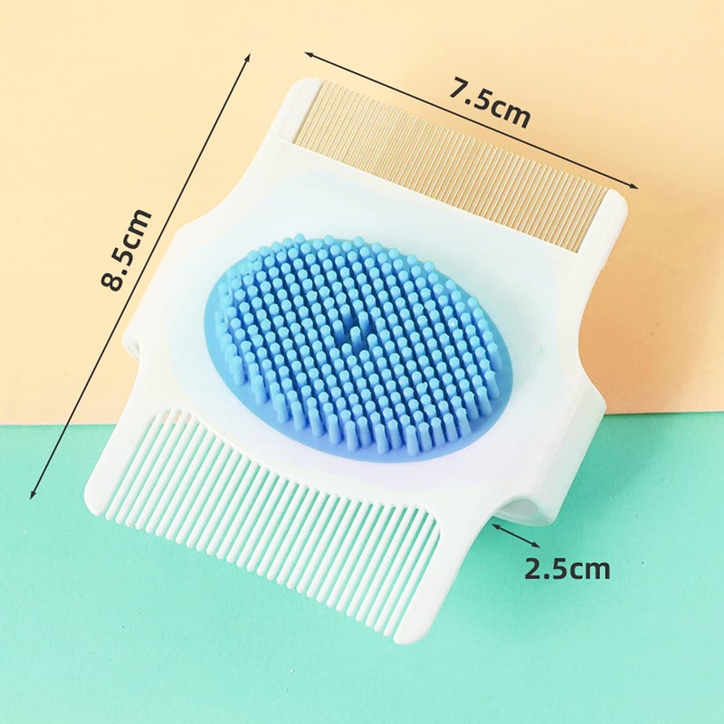 MR LION Cradle Cap Brush and Comb, Cradle Cap Brush Safe Baby's Scalp Brush with Soft Rubber Bristles, Help Gently Massage Care Scalp - Image 2