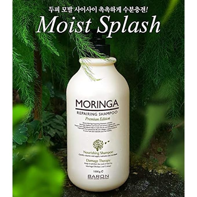 Baron [] MORINGA HAIR TREATMENT REPAIRING SHAMPOO PREMIUM EDITION 1000ML 33.9 FL OZ - FOR DRY AND DAMAGED HAIR - Image 3