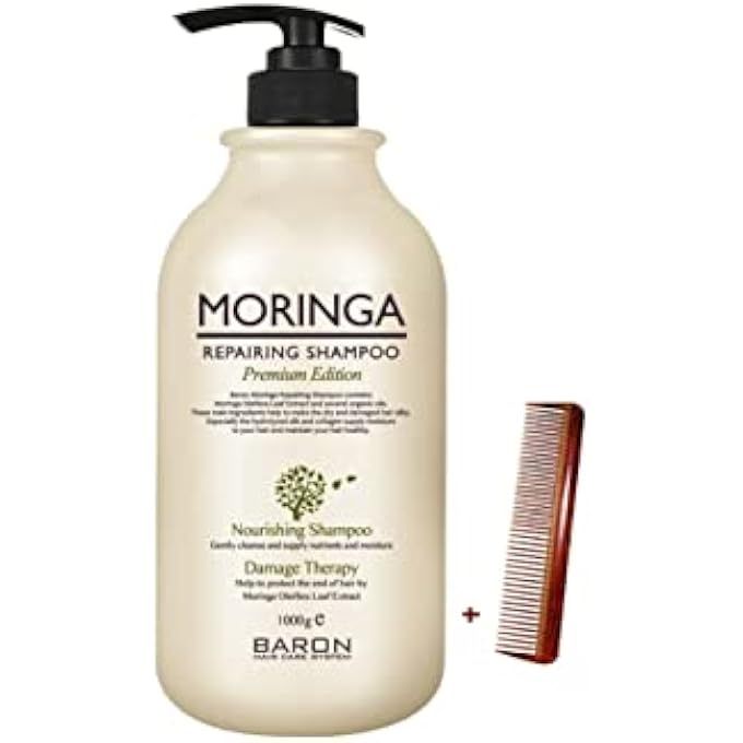 Baron [] MORINGA HAIR TREATMENT REPAIRING SHAMPOO PREMIUM EDITION 1000ML 33.9 FL OZ - FOR DRY AND DAMAGED HAIR - Image 1