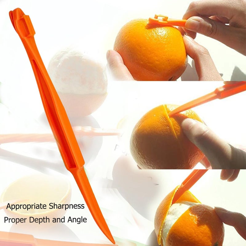 Ralleyfun Orange Peeler Tools Citrus Peel Cutter Plastic Easy Fruit Vegetable Slicer Cutter Lemon Peelers Opener Remover Fruit Tools Kitchen Utensils Gadgets Bladed Food Peeler Slicer (Multicolor) - Image 2