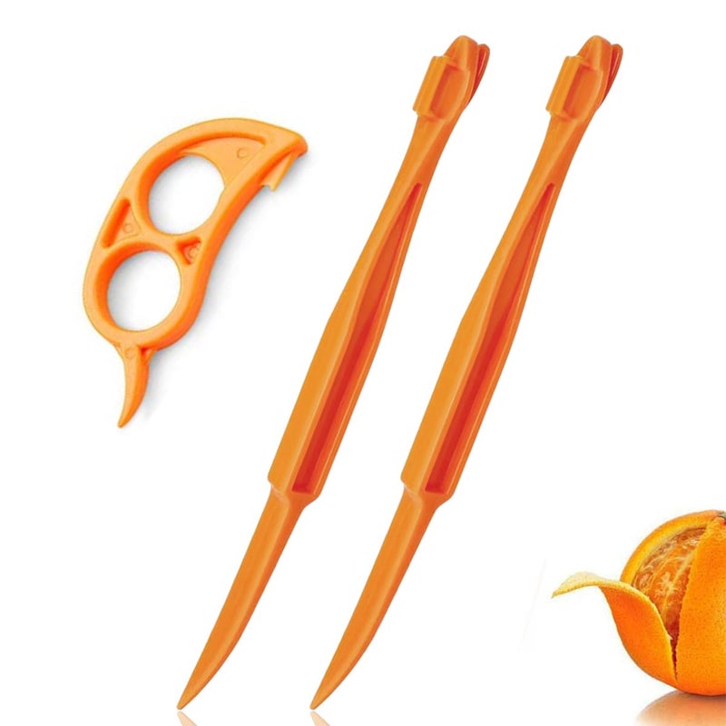 Ralleyfun Orange Peeler Tools Citrus Peel Cutter Plastic Easy Fruit Vegetable Slicer Cutter Lemon Peelers Opener Remover Fruit Tools Kitchen Utensils Gadgets Bladed Food Peeler Slicer (Multicolor) - Image 1