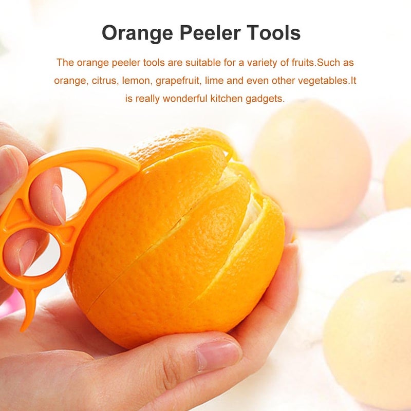 Ralleyfun Orange Peeler Tools Citrus Peel Cutter Plastic Easy Fruit Vegetable Slicer Cutter Lemon Peelers Opener Remover Fruit Tools Kitchen Utensils Gadgets Bladed Food Peeler Slicer (Multicolor) - Image 3