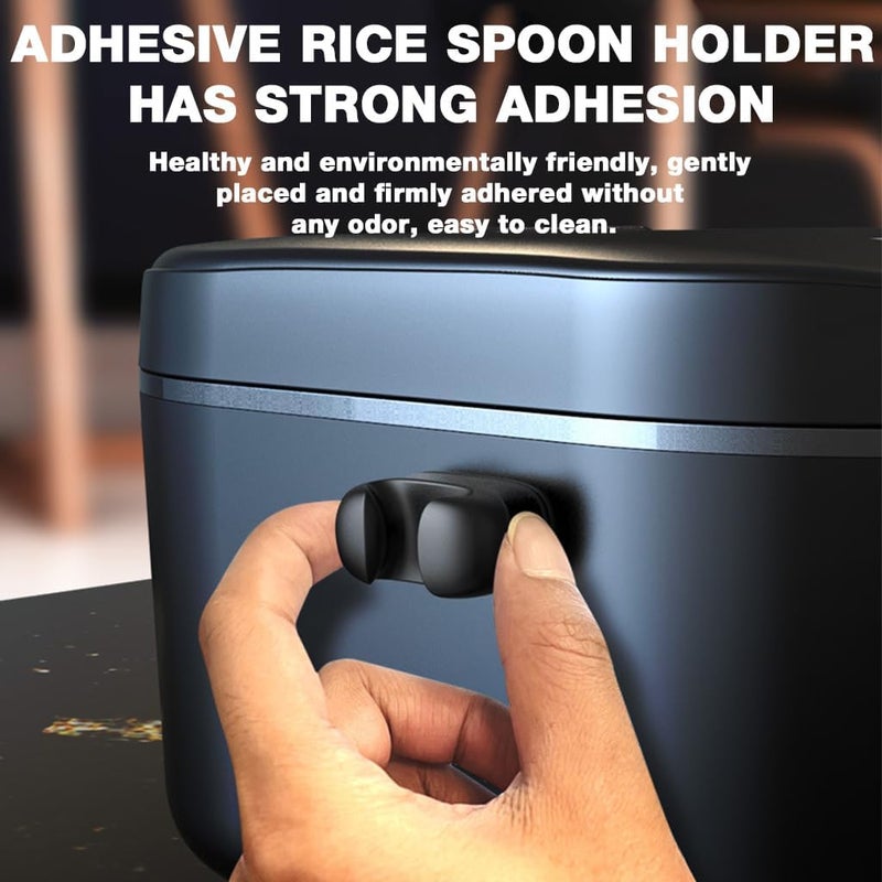 HASTHIP Globally popular universal design ® Rice Paddle Holder - 3 pcs Stand Rest Self Adhesive Mount Spoon Holder Storage Organizer Clip Spoon Stand for Rice Spatul Market multi-use trusted quality - Image 4