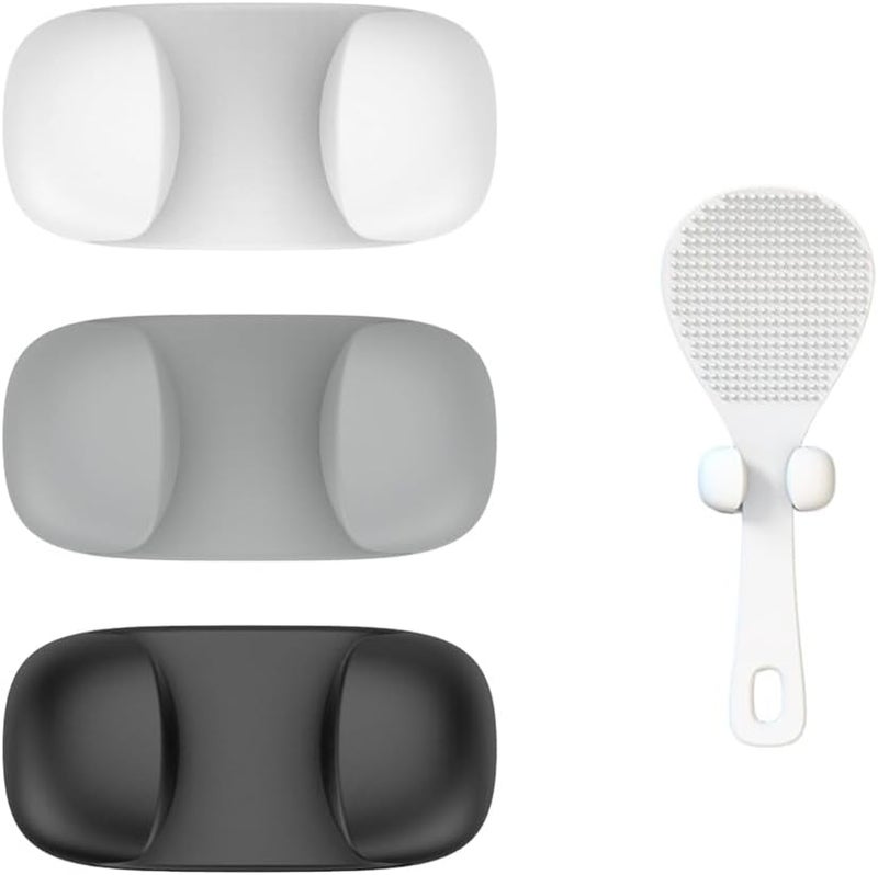 HASTHIP Globally popular universal design ® Rice Paddle Holder - 3 pcs Stand Rest Self Adhesive Mount Spoon Holder Storage Organizer Clip Spoon Stand for Rice Spatul Market multi-use trusted quality - Image 1