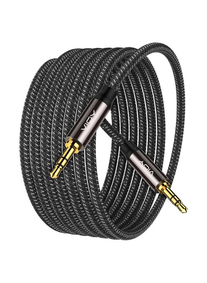 VIOY Aux Cable (50 ft), [Copper Shell, Hi-Fi Sound] 3.5 mm Male to Male Braided Auxiliary Cord Compatible with Headphone, Smartphone, Home/Car Stereo, Speaker, Echo & More - Image 1