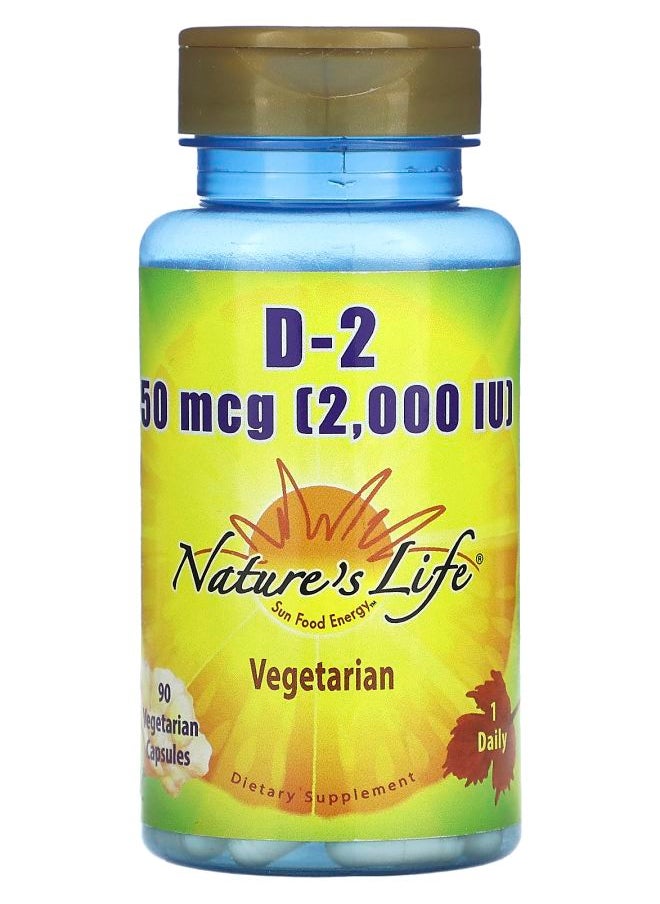 Nature's Life Vitamin D2 50 mcg (2000 IU) 90 Vegetarian Capsules 
