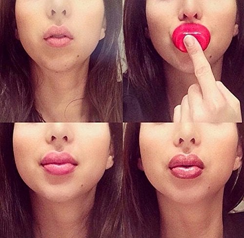 Out of the Box Kelley Pure Silicone Makeup Jelly Liquid Foundation Applicator With Pack Of 4 Imported Make Up Blending Cosmetic Powder Sponge Puff 5x Magnification Makeup Mirror With Suction Cups And Super Sexy Lips Fuller Plumper Natural Enhancer Device (Set of 7) - Image 5