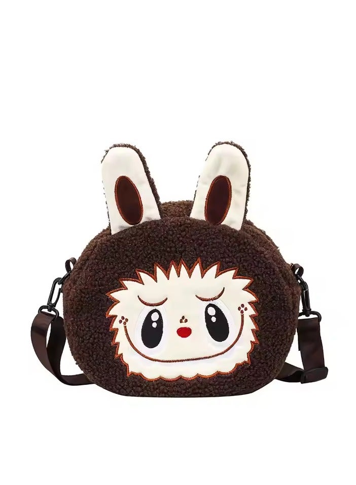 Generic Kawaii Labubu Plush Crossbody Bag – Cute Anime Monster Shoulder Bag for Kids, Large Capacity Cartoon Character Purse, Soft Plush Travel Bag for Boys & Girls, Adjustable Strap, Perfect Gift for Toddlers - Image 1