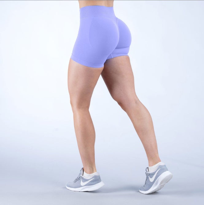Generic Dfyne Seamless Leggings Nectarine Rear Lifting High-Waisted Fitness Pants Tight Running Three-Quarter Pants Trunks Lilac (new color) 