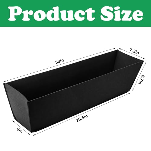 Adnee 2 Pcs 30 Inch Fabric Plant Window Box Liners-Rectangular Non-Woven Planter Basket Liner-Black Felt Flower Hanging Basket for Outdoor Garden Wall Hanging Planter Flower Vegetables - Image 2