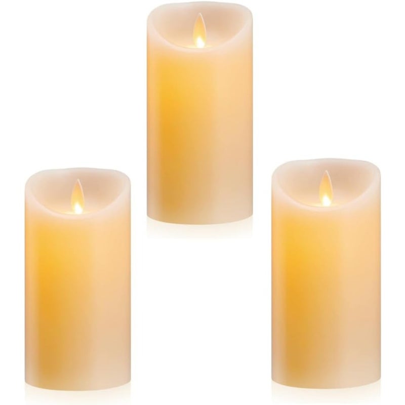 Mado Gallery Ivory Plastic LED Pillar Candle Flameless Battery Operated with Realistic Flickering Flame for Home Décor, Weddings and Events Multiple Sizes and Pack Options (3 - Image 3