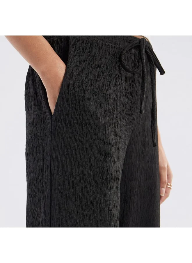 FAV Textured Pants with Drawstring Closure