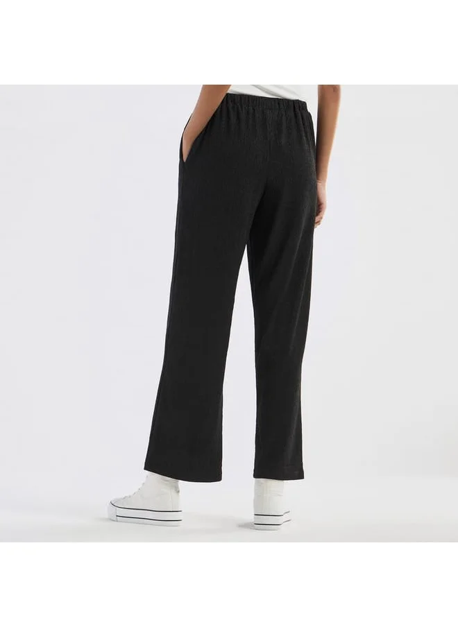 FAV Textured Pants with Drawstring Closure
