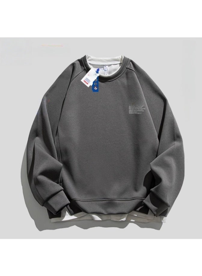 KUYING Long Sleeved Fake Two-piece Inner Bottom Sweater Sweatshirt 