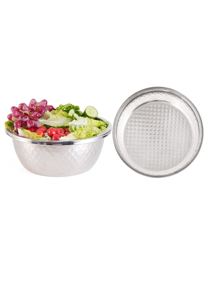 Deep Embossed Stainless Steel Mixing Bowl - Durable & Multi-Purpose - Image 1