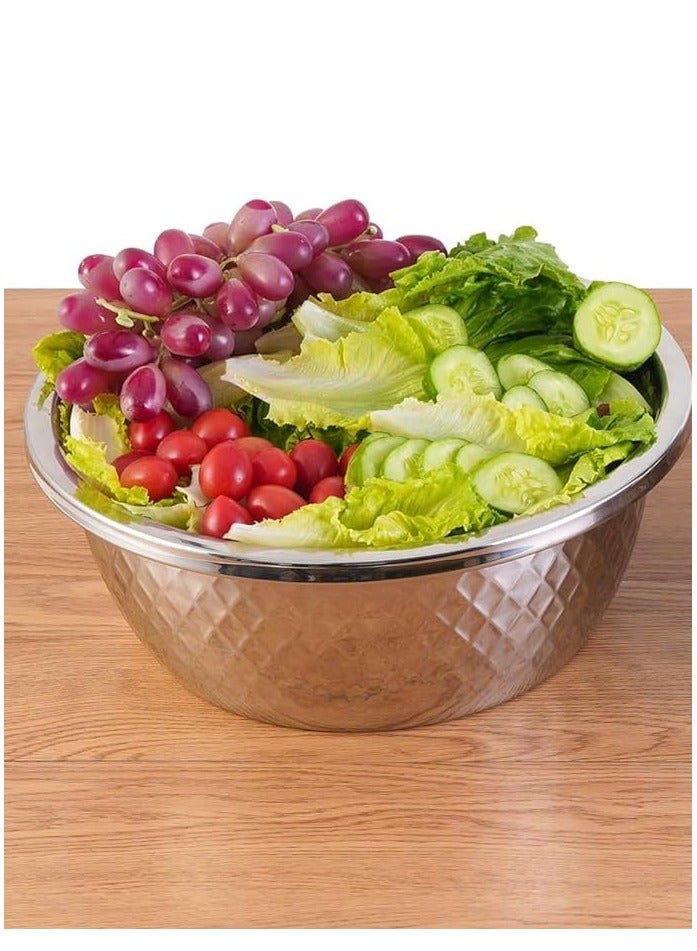 Deep Embossed Stainless Steel Mixing Bowl - Durable & Multi-Purpose - Image 2