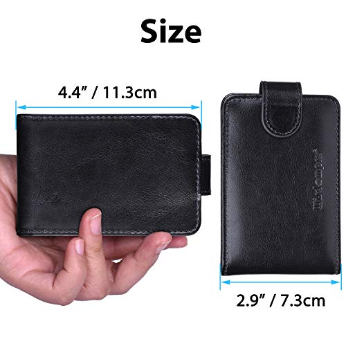 Wisdompro Credit Card Holder, Slim Leather RFID Blocking Wallet Debit Card Protector Organizer Case (Build in 20 Card Slot & 6 Small Cells for Memory Cards)-Horizontal Black - Image 3