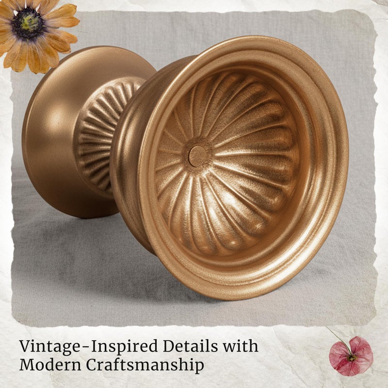 WORTH Small Urn Vases for Centerpieces Set of 2, Classic Metal Trumpet Flower Pots for Table, Bowl Vase for Wedding Party Event Home Deco (Golden, 7.8" Dia x 6.1" H) - Image 5