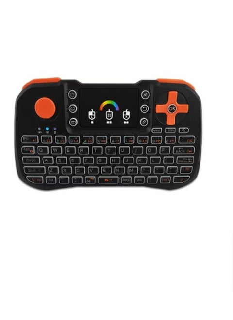 Wireless Keyboard Remote Control With Touchpad For Smart TV Black