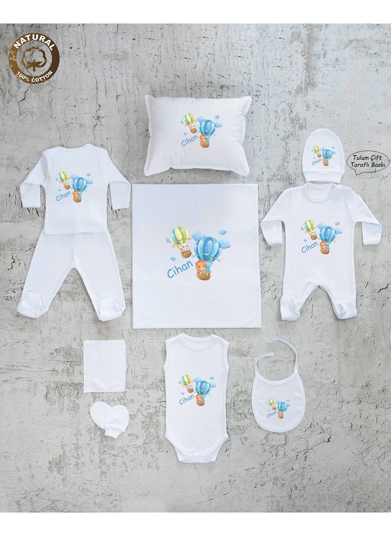 Yzc Home E1007 Personalized, Named, Baby Boy 10LU White Hospital Exit 