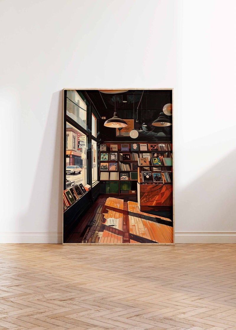 TNESSENTIAL Retro Vinyl Record Store Art Print, Vintage Music Shop Poster - Image 3