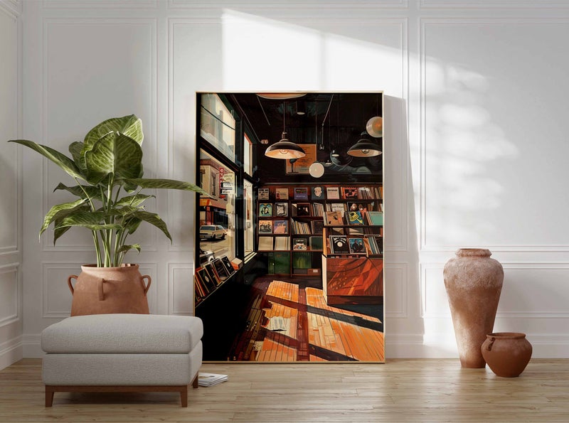 TNESSENTIAL Retro Vinyl Record Store Art Print, Vintage Music Shop Poster - Image 2