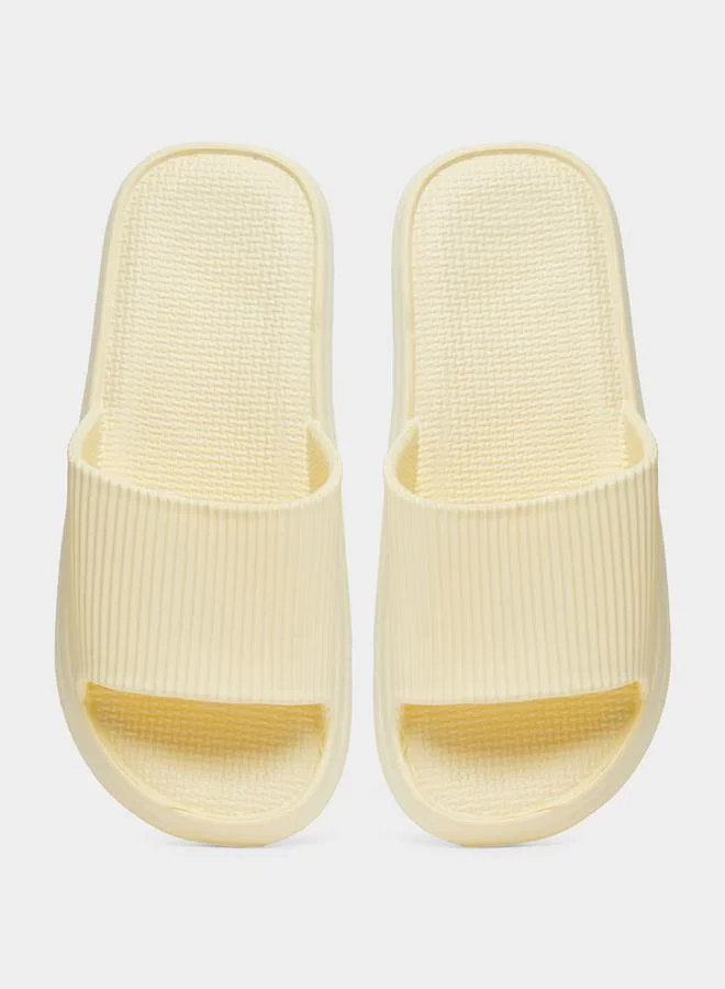 Take Two Solid Texture Anti-Slip Bathroom Slippers