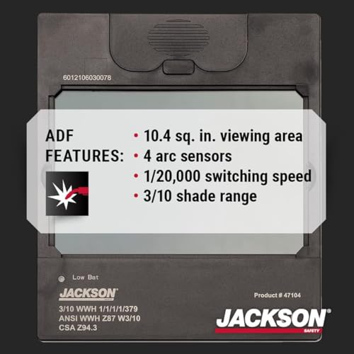 Jackson Safety Premium Graphic Welding Hood with ADF - Ultra Lightweight Auto Darkening Welding Helmet - ANSI Z87.1 (Multiple Styles) - Image 3