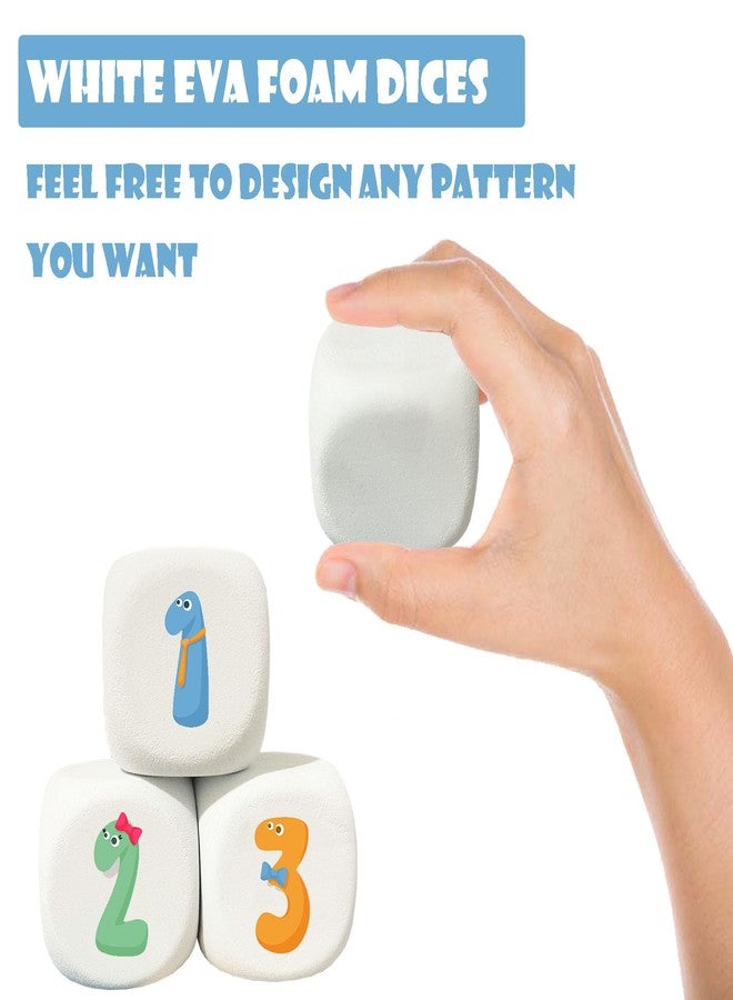 Qidiwin White EVA Foam Dices for Kids Graffiti, Building Blocks,Creative Painting,24PCS - Image 3